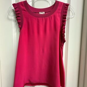 Cinq à Sept Vibrant Pink Silk Top
